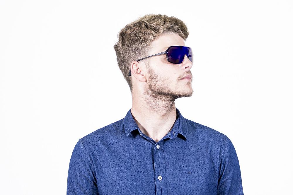 sunpers sunglasses Biarritz - Miami / negro mate - azul espejo plana Descuento por venta flash