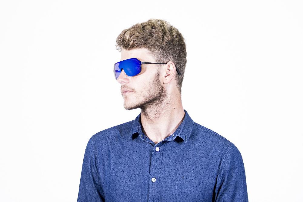 sunpers sunglasses Biarritz - Miami / negro mate - azul cielo plana Outlet