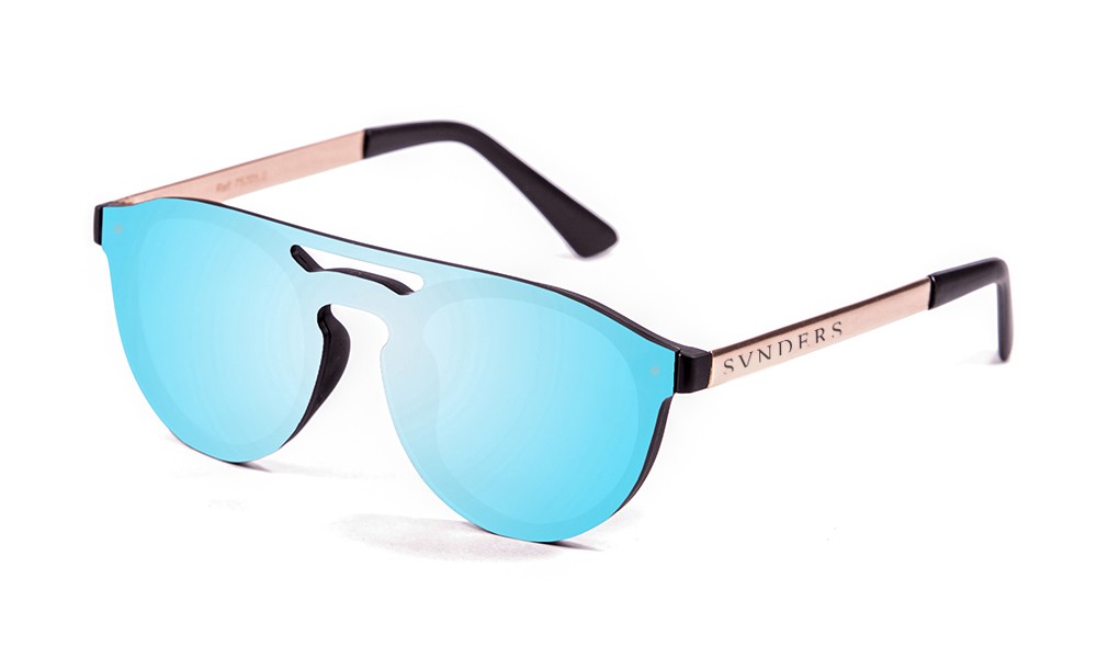 sunpers sunglasses Gafas de sol - revo / negro - dorado / lente plana azul cielo | SUNPERS Descuento por venta flash