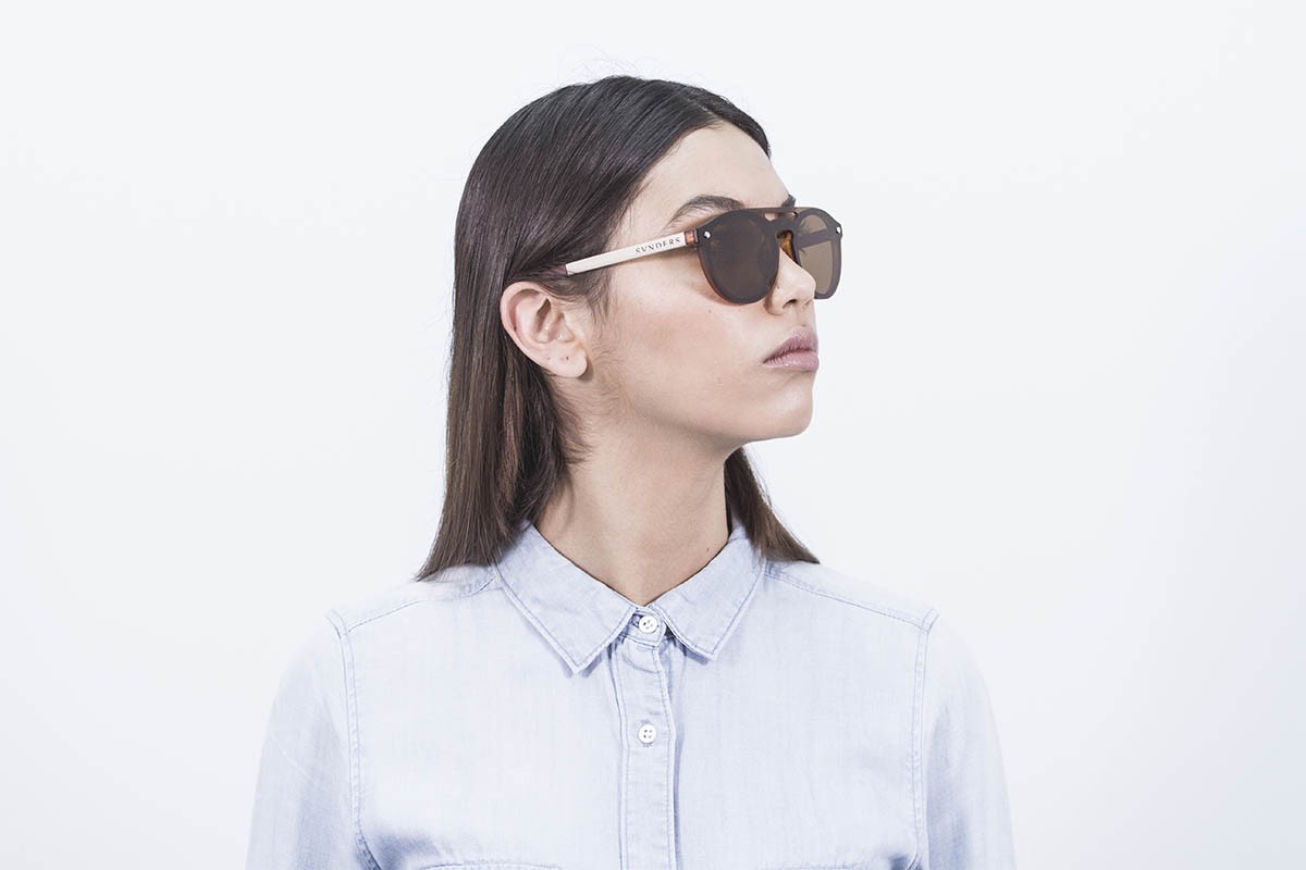 sunpers sunglasses Gafas de sol - negro efecto carey / lente plana marrón | SUNPERS Ofertas especiales