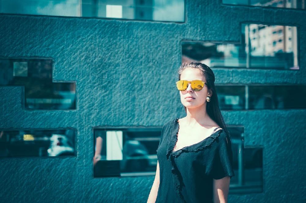 sunpers sunglasses Biarritz - Lente plana / revo / negro mate - azul espejo Outlet
