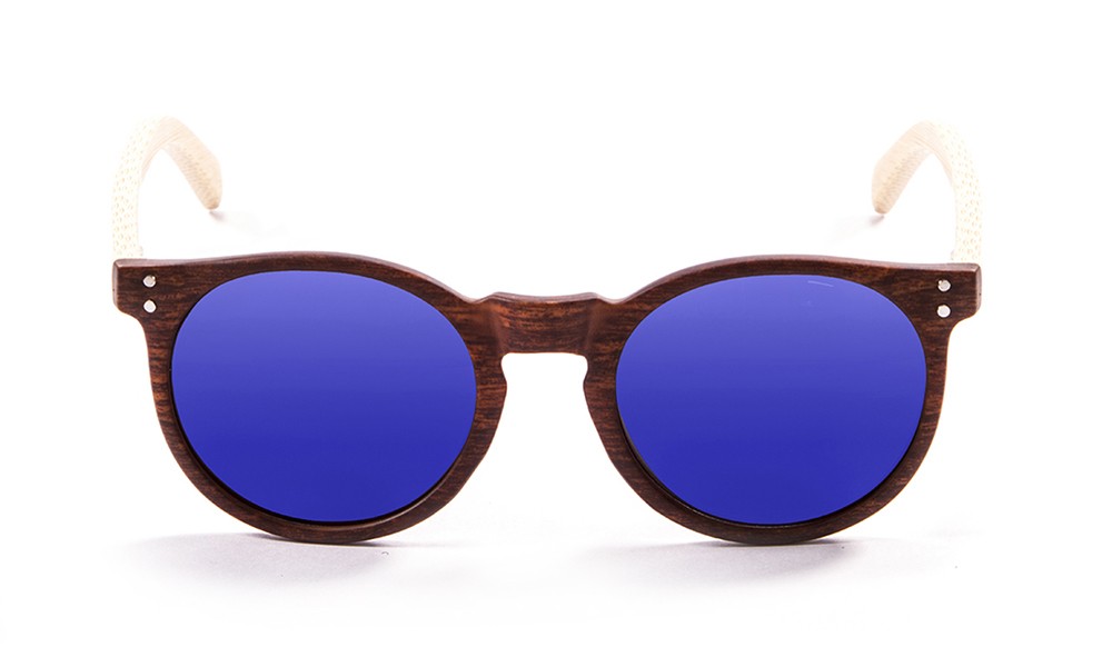 sunpers sunglasses Biarritz - Madera clásica / azul espejo / marrón / bambú