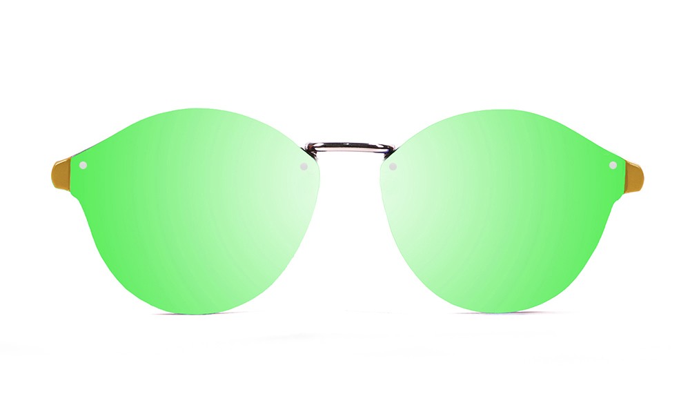 sunpers sunglasses Biarritz - Metal lente plana / mate marrón suave / verde espejo Envío gratis