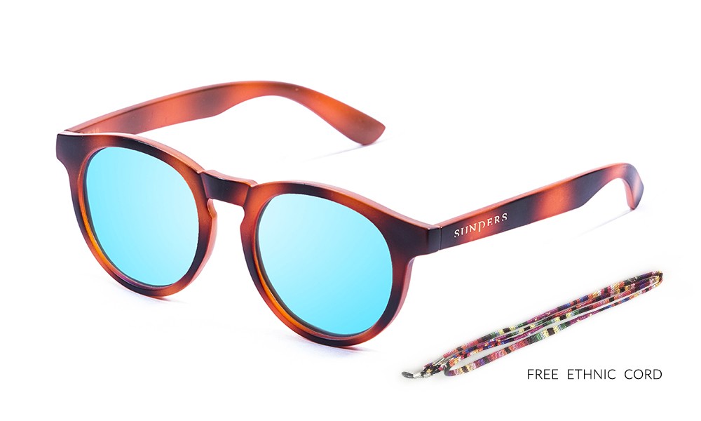 sunpers sunglasses Gafas de sol - revo / líneas verticales / marrón / lente azul cielo | SUNPERS Precio de fábrica