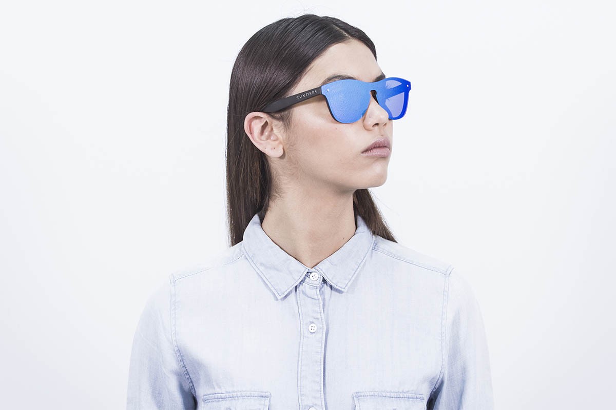 sunpers sunglasses Gafas de sol - negro mate / lente plana azul espejo | SUNPERS Liquidación