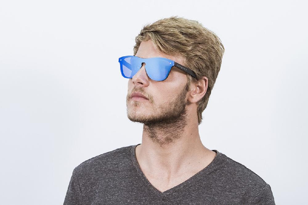 sunpers sunglasses Gafas de sol - negro mate / lente plana azul espejo | SUNPERS Liquidación