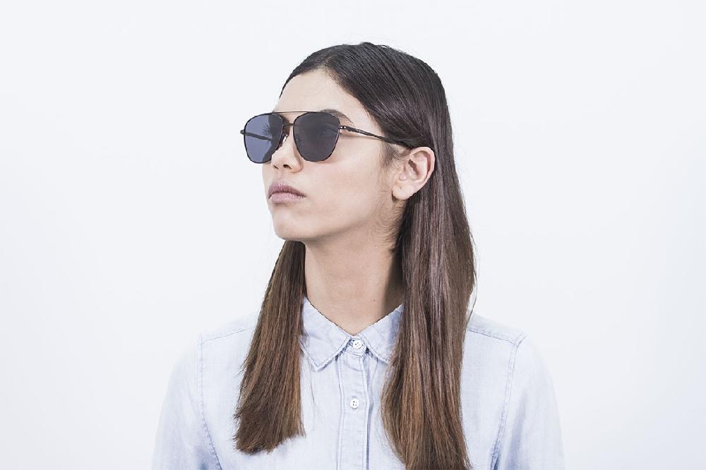 sunpers sunglasses Gafas de sol - negro mate metálico / lente plana ahumada | SUNPERS Liquidación