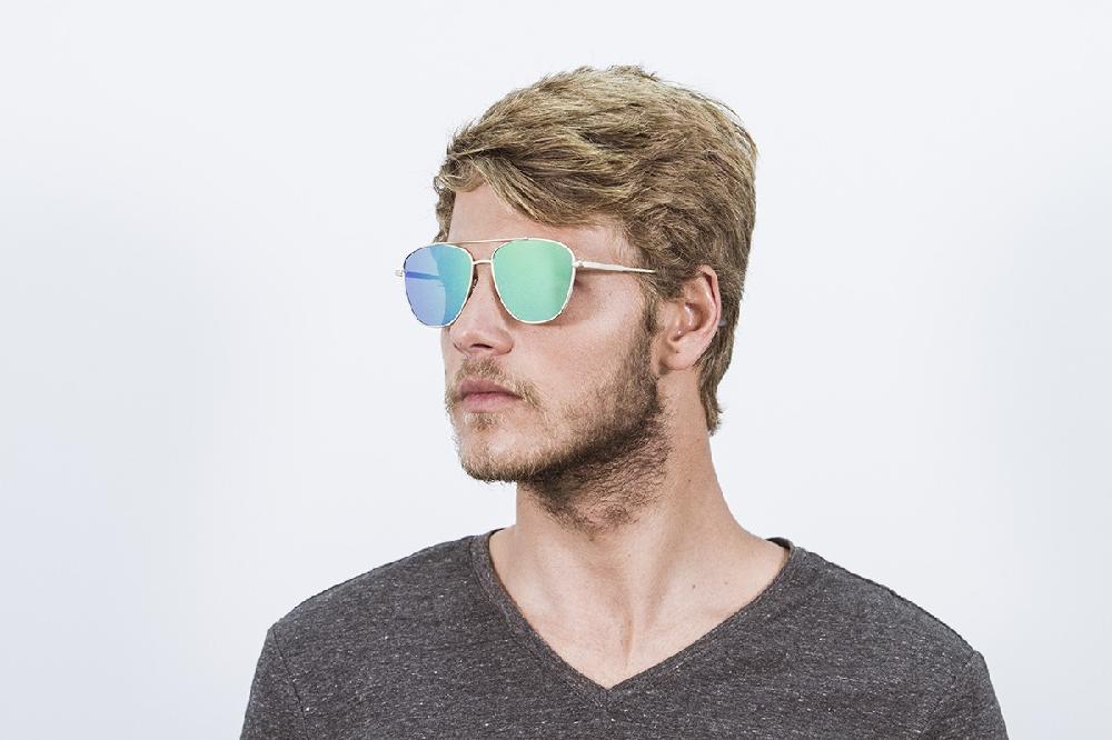 sunpers sunglasses Gafas de sol - dorado brillante / lente plana verde espejo | SUNPERS Envío internacional gratuito