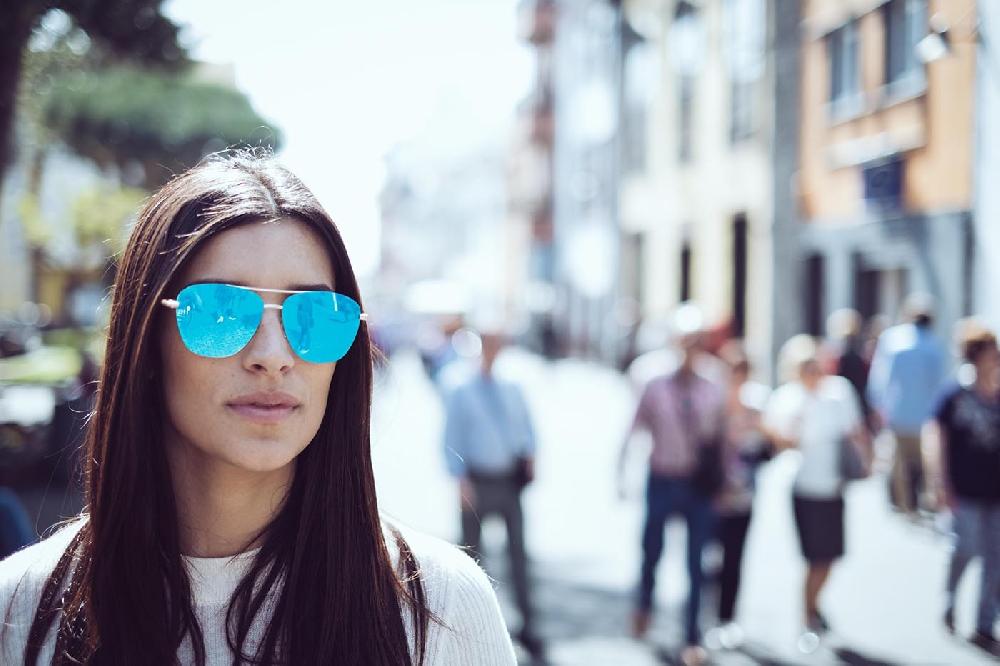 sunpers sunglasses Gafas de sol - revo / dorado metálico / lente azul cielo | SUNPERS Tienda de fábrica