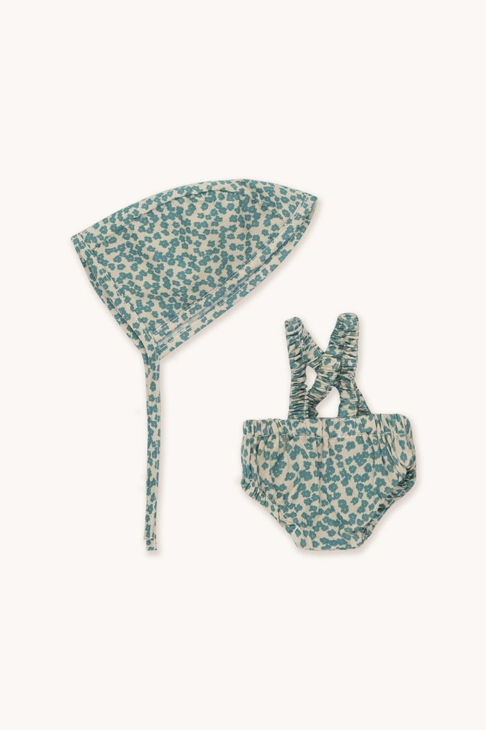 tiny cottons Gommu Flores Verdes - Pantalón Corto & Capota