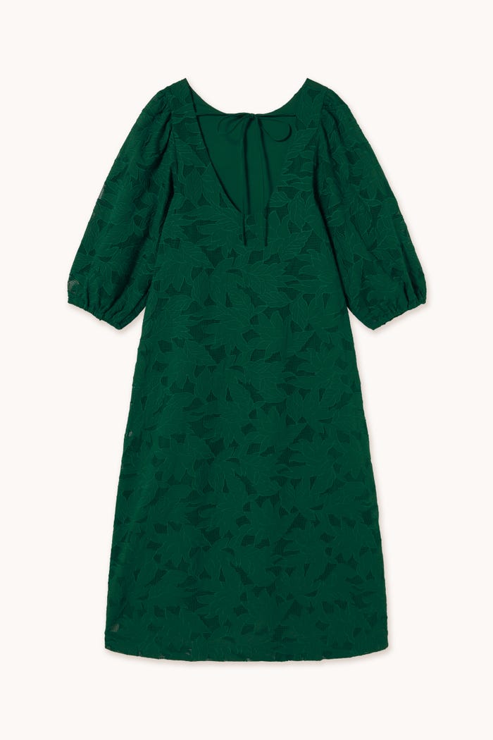 tiny cottons VESTIDO MIDI CON MANGA ABULLONADA DE GUIPUR Ofertas especiales