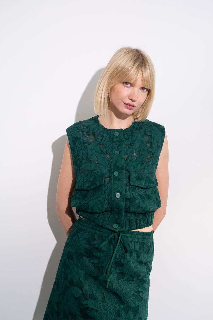 tiny cottons TOP DE GUIPUR CON BOLSILLOS