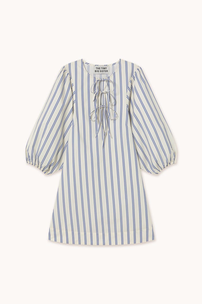 tiny cottons VESTIDO CON MANGA ABULLONADA A RAYAS