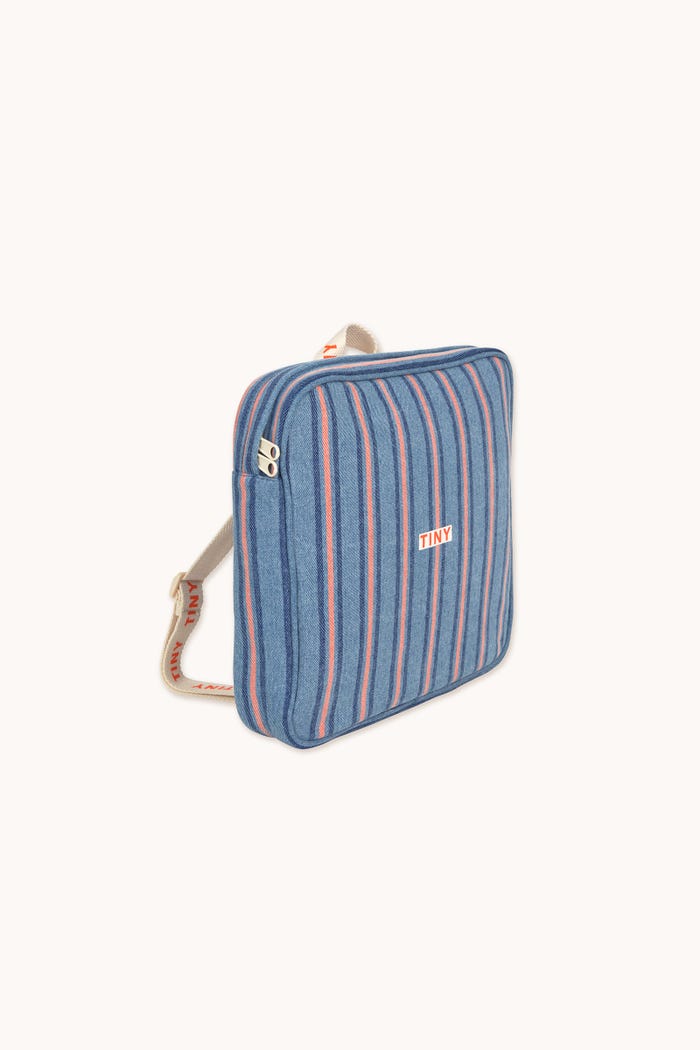 tiny cottons MOCHILA STRIPES DENIM Ventas relámpago