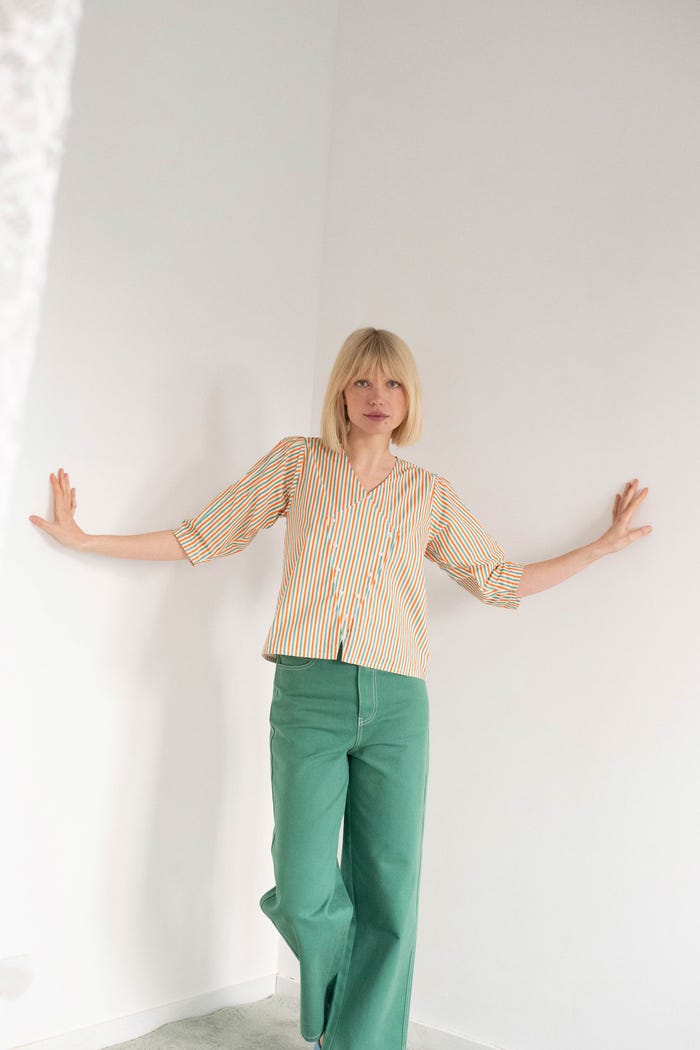 tiny cottons CAMISA CON CUELLO DE PICO A RAYAS Último día