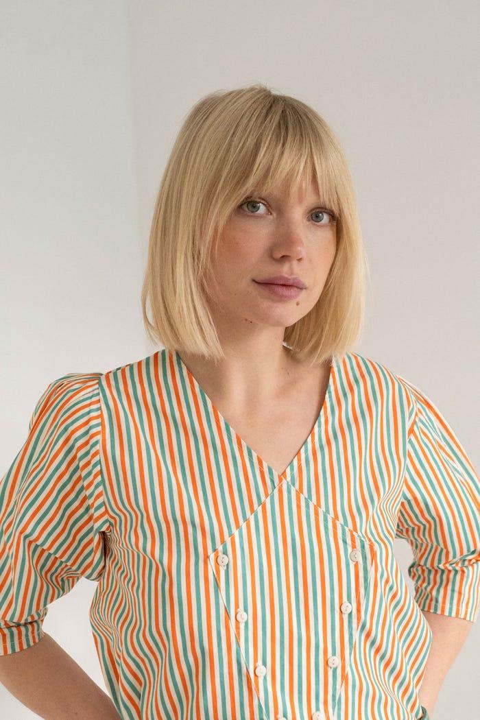 tiny cottons CAMISA CON CUELLO DE PICO A RAYAS Último día