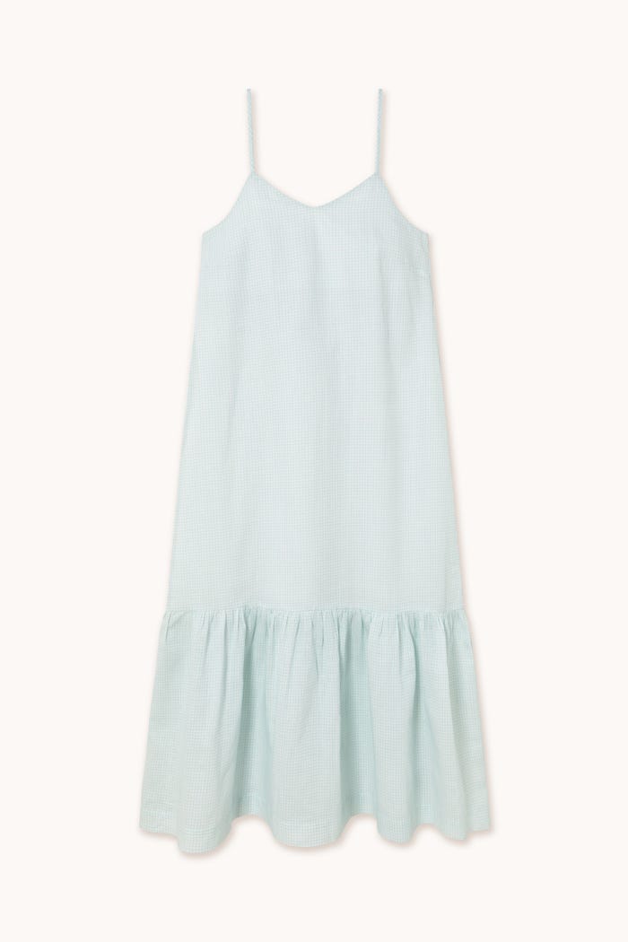 tiny cottons VESTIDO CON VOLANTE GRID