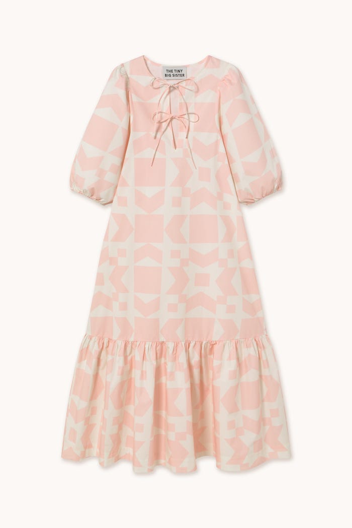 tiny cottons VESTIDO CON MANGA ABULLONADA GEOMETRIC