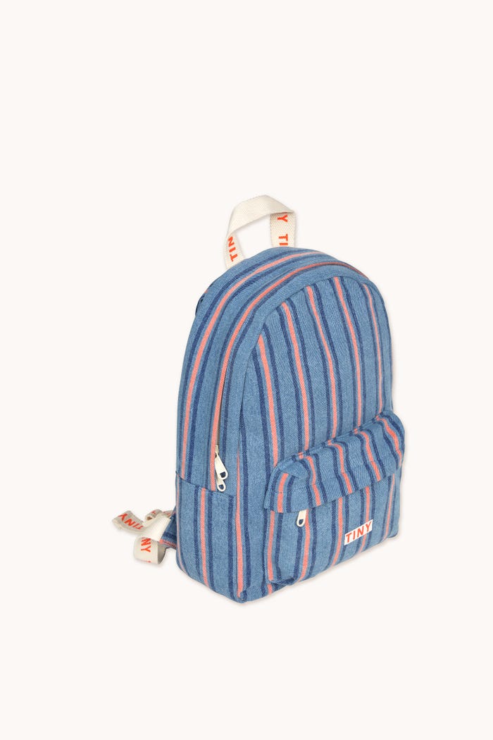 tiny cottons MOCHILA STRIPES DENIM Grandes ahorros
