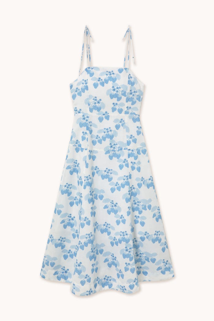 tiny cottons VESTIDO DE LINO STRAWBERRIES