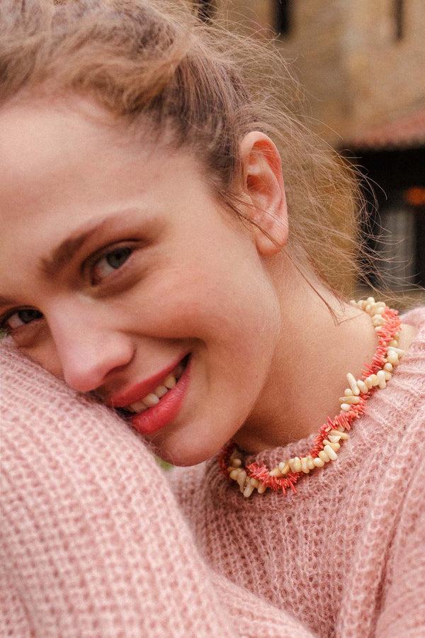 Triana By C COLLAR CORAL Y TURQUESA Ofertas especiales