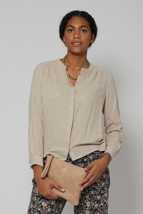 Triana By C Bolso de mano piel beige Precios de Black Friday