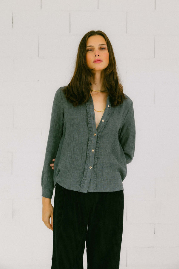 Triana By C Blusa LAGOS ORGANIC GRIS Devoluciones gratuitas