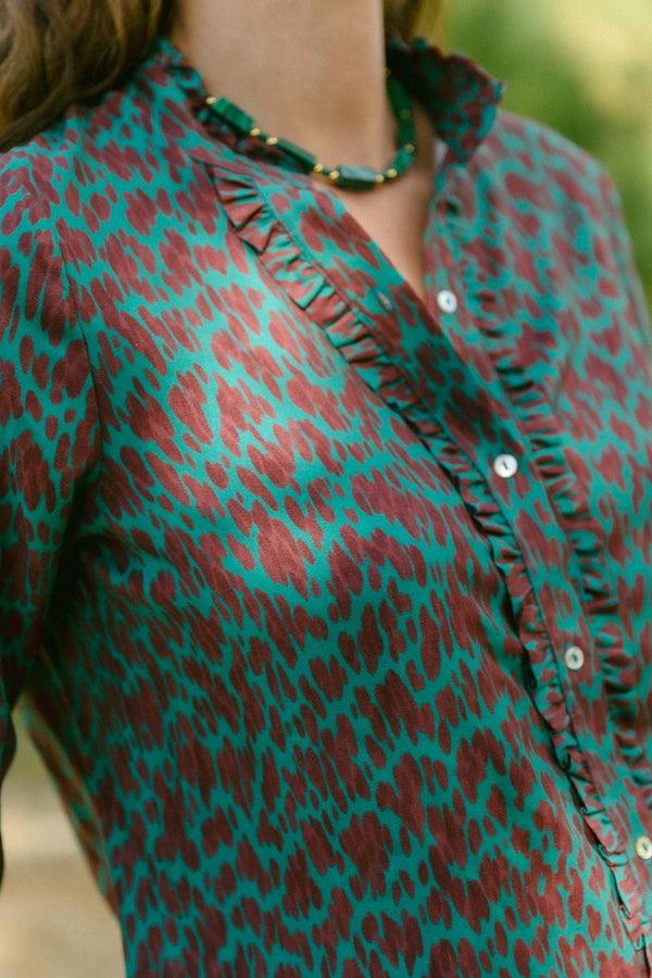 Triana By C Blusa LAGOS animal verde Rebajas de fábrica