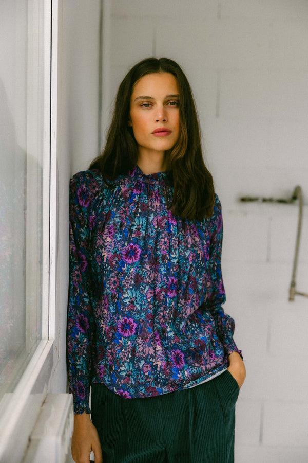 Triana By C Blusa MARGARITA goma puño HALDEN Ventas relámpago