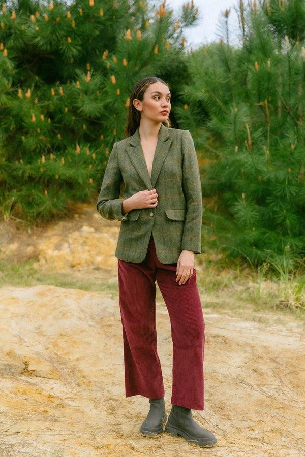 Triana By C Blazer Millet lana cuadros verdes Envío gratis