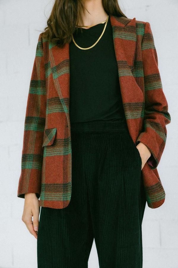 Triana By C Blazer Millet lana cuadros BURDEOS Envío gratis