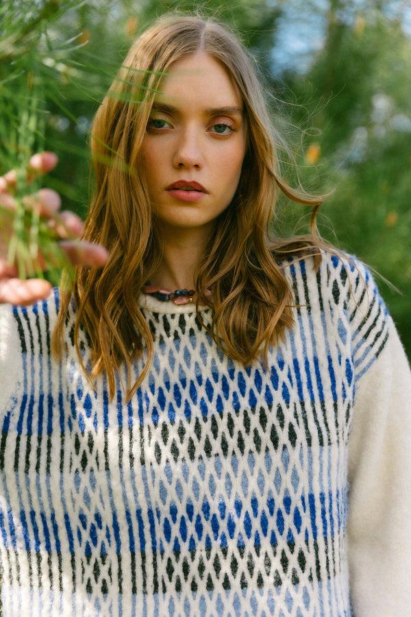 Triana By C JERSEY ROMBO AZUL Precios de Black Friday