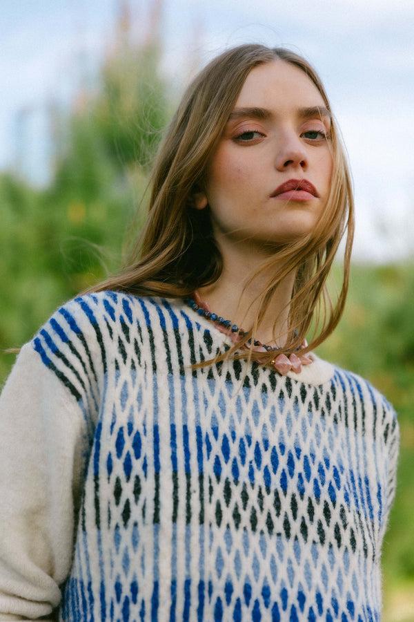 Triana By C JERSEY ROMBO AZUL Precios de Black Friday