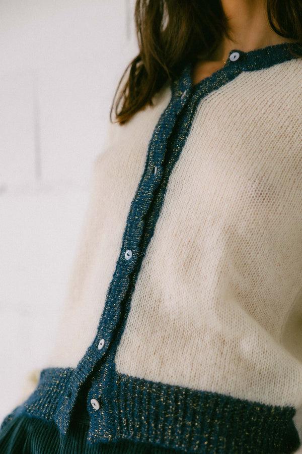 Triana By C CHAQUETA DINA MOHAIR CRUDA Y AZUL En oferta