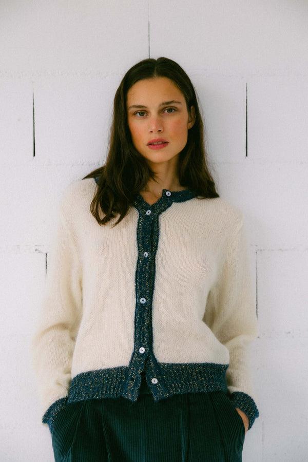 Triana By C CHAQUETA DINA MOHAIR CRUDA Y AZUL En oferta