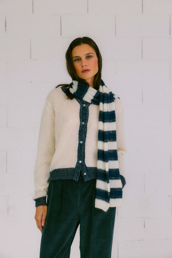 Triana By C CHAQUETA DINA MOHAIR CRUDA Y AZUL En oferta