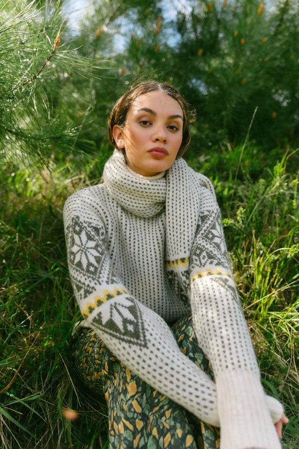 Triana By C JERSEY CUELLO ALTO SNOW PRINT Descuentos del mes