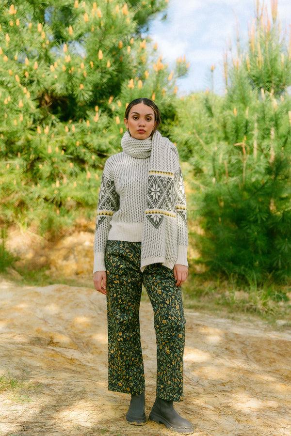 Triana By C JERSEY CUELLO ALTO SNOW PRINT Descuentos del mes