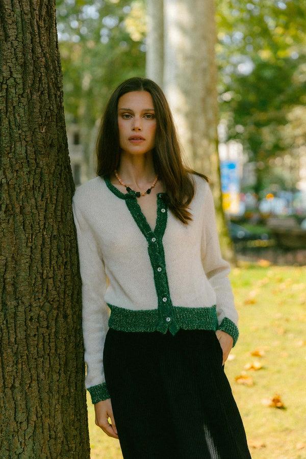 Triana By C CHAQUETA DINA MOHAIR CRUDA Y VERDE Oferta exclusiva