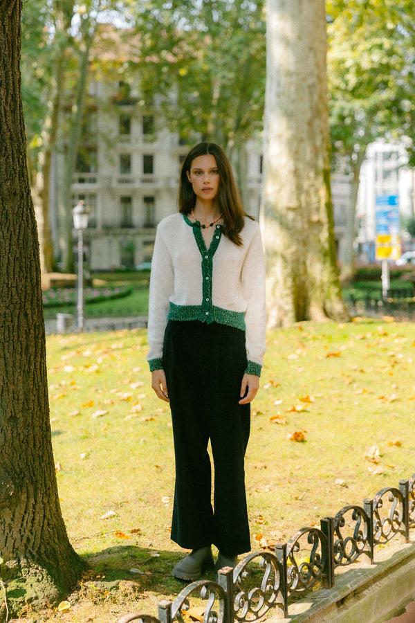 Triana By C CHAQUETA DINA MOHAIR CRUDA Y VERDE Oferta exclusiva