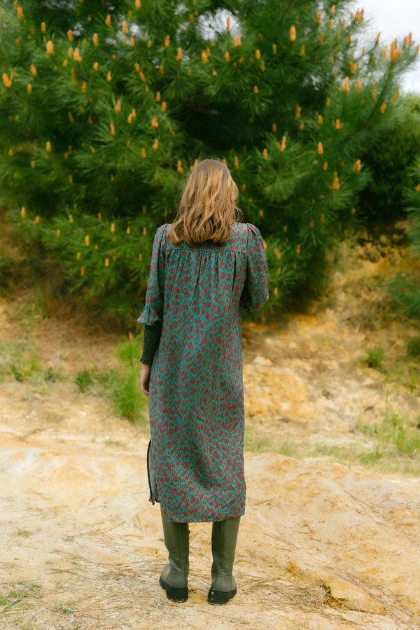 Triana By C Vestido animal verde KOGUE Grandes ahorros