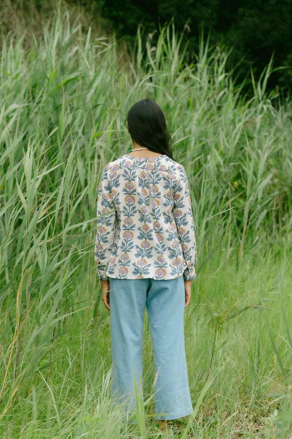 Triana By C Blusa melbourne block print Liquidación
