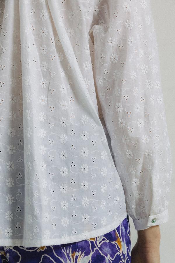 Triana By C Blusa voile bordado BLANCA OCA Mejor oferta