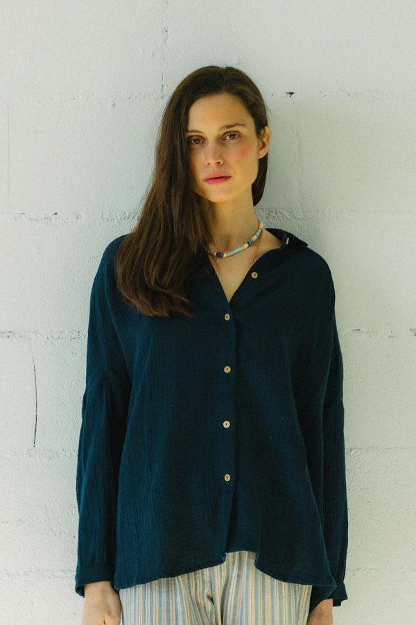 Triana By C Blusa STAR algodón orgánico navy Últimos 3 días