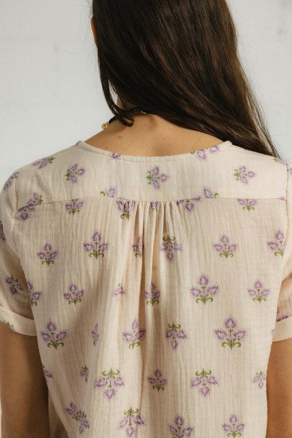 Triana By C Blusa algodón orgánico flor MALVA BURNI COMPRAR AHORA