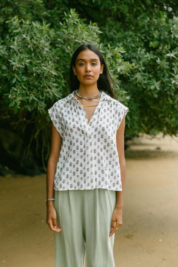 Triana By C Blusa LUCEA flor tierra Tienda de fábrica