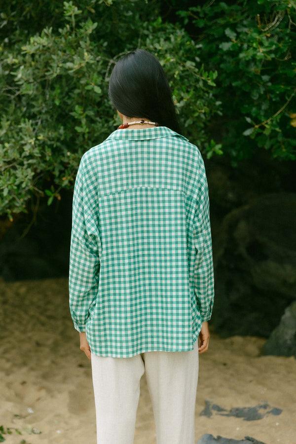 Triana By C Blusa STAR vichy verde Devoluciones gratuitas