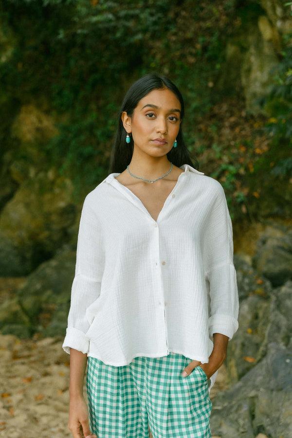 Triana By C Blusa STAR algodón orgánico blanco 2025