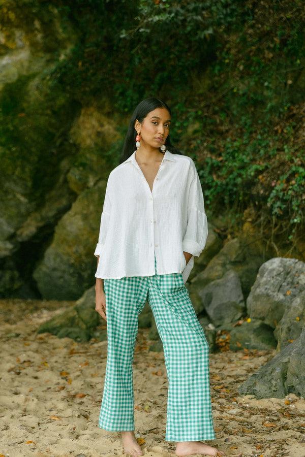Triana By C Pantalón MILLET VICHY VERDE Outlet online