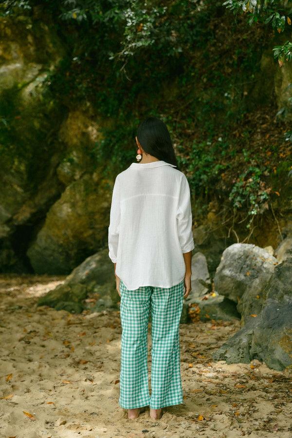 Triana By C Pantalón MILLET VICHY VERDE Outlet online